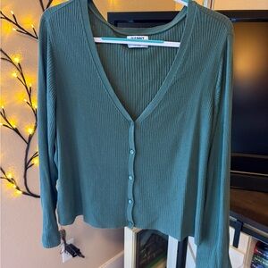 Old Navy Green Ribbed Sweater